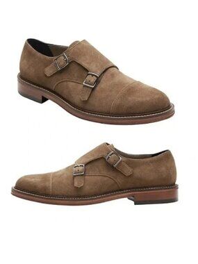 Banana Republic Marden Men's Tan Suede Monk Strap Shoes Size 10 New